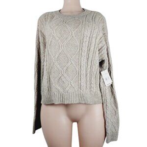 Fred Meyer Women's Oatmeal Major Label Group Chunky Knit Pullover Sweater Size L